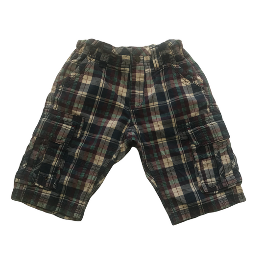 FatFace Blue and Red Checked Shorts Age 6