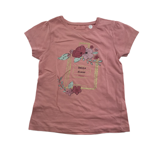 Primark Pink Floral Graphic T-shirt Age 6