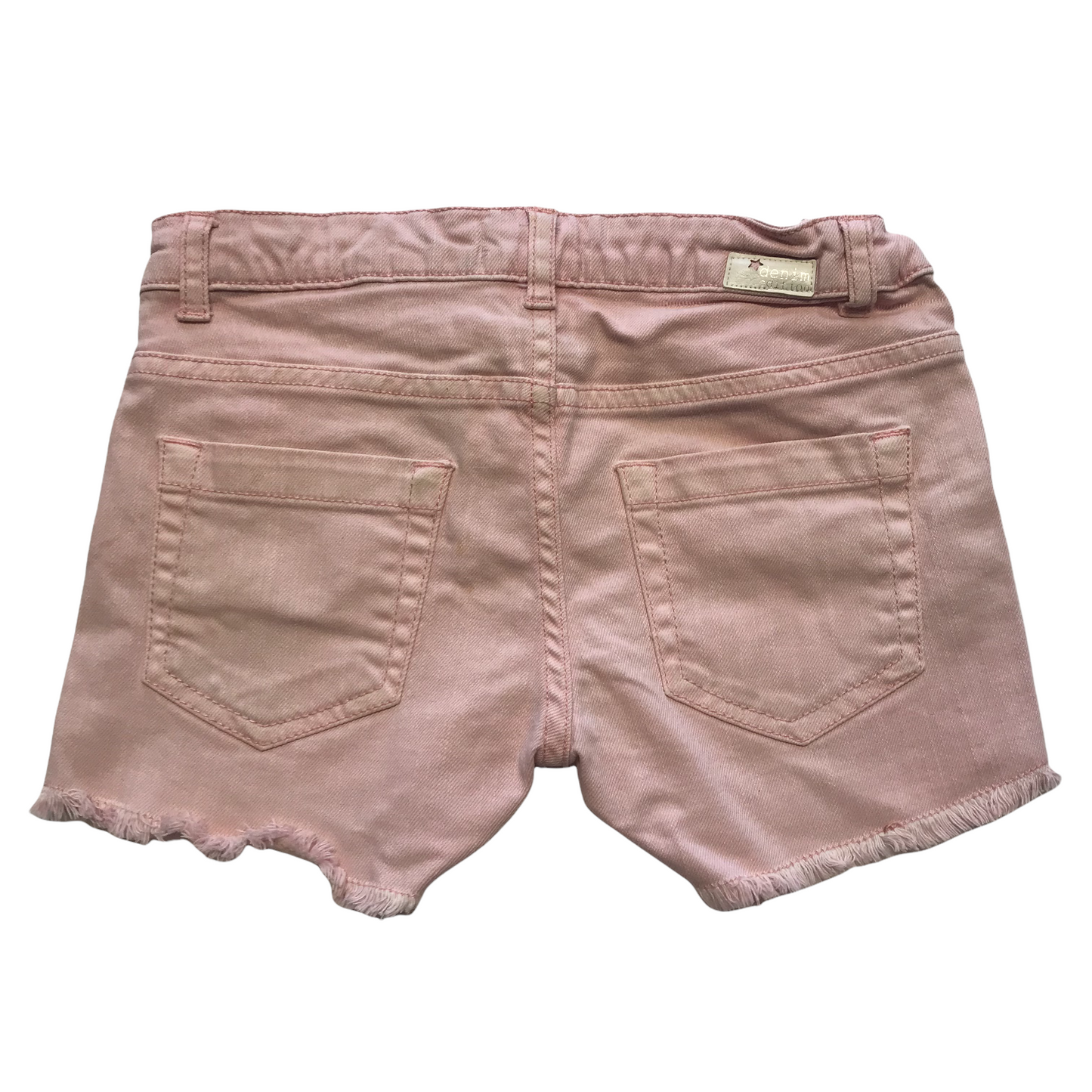 Light Pink Plain Denim Style Shorts Age 6