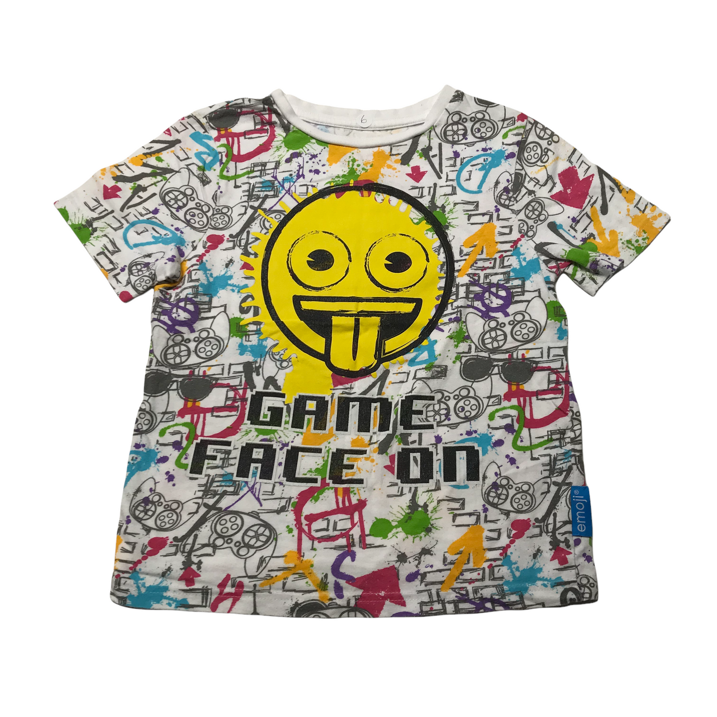 Nutmeg White Emoji Print T-shirt Age 6