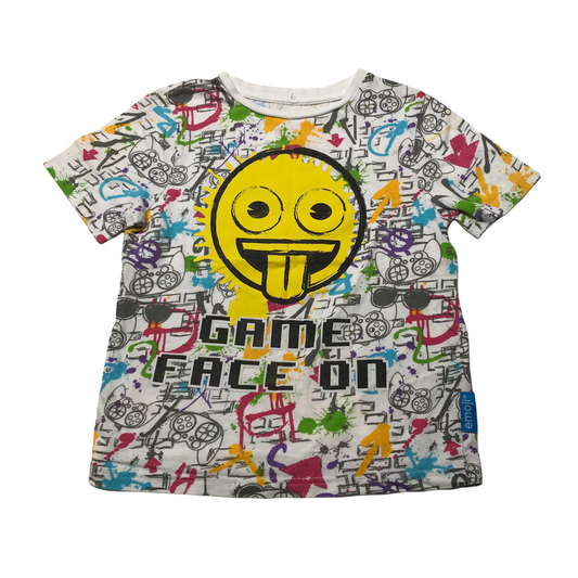 Nutmeg White Emoji Print T-shirt Age 6