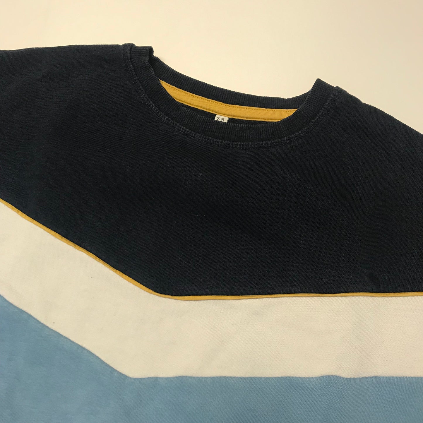 M&S Blue White and Navy Sweatshirt Age 7