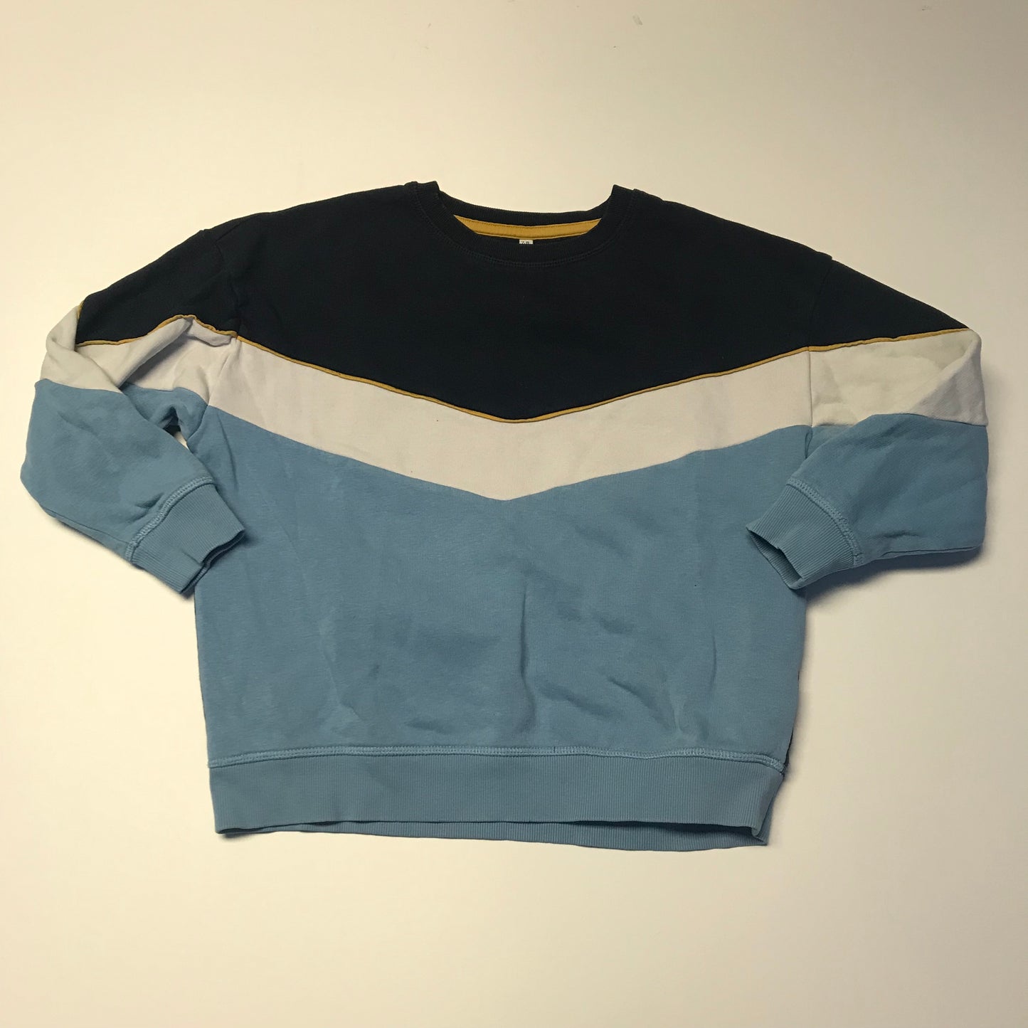 M&S Blue White and Navy Sweatshirt Age 7