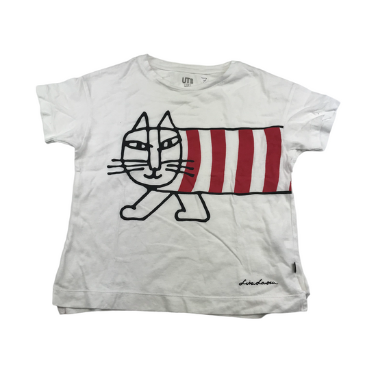 UT Lisa Larson White Cat T-shirt Age 7