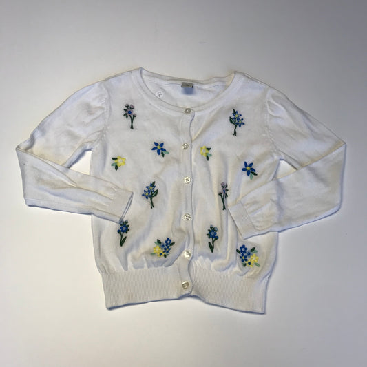 Tu White Floral Embroidery Cardigan Age 7