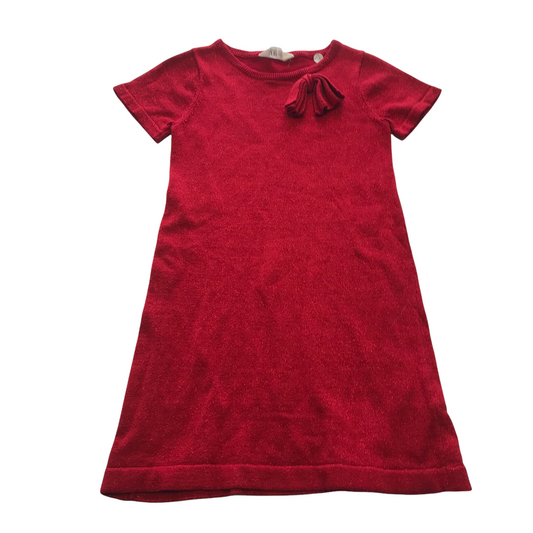 H&M Red Knitted Dress Age 7