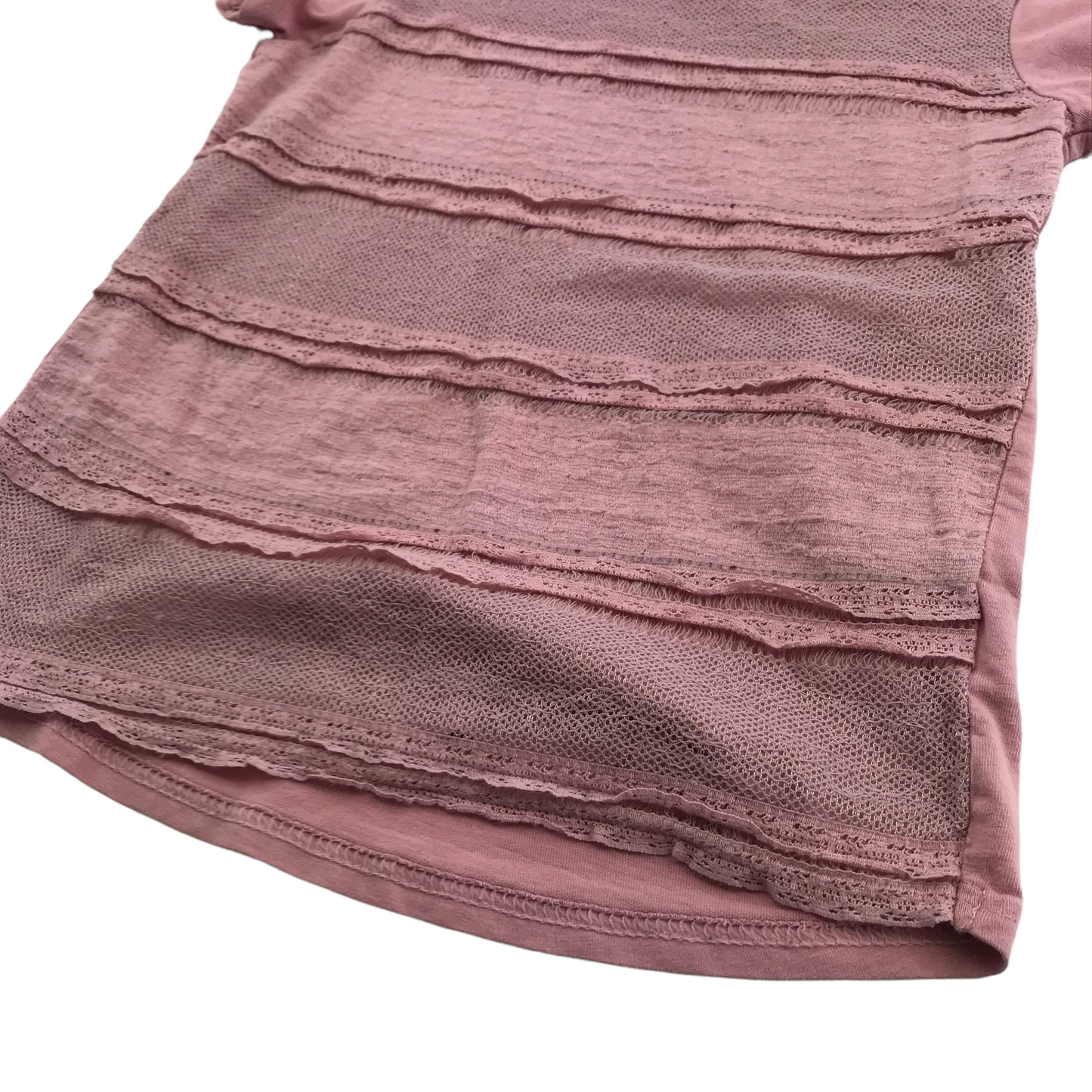 Matalan Pink Frilled Strippy T-shirt Age 4