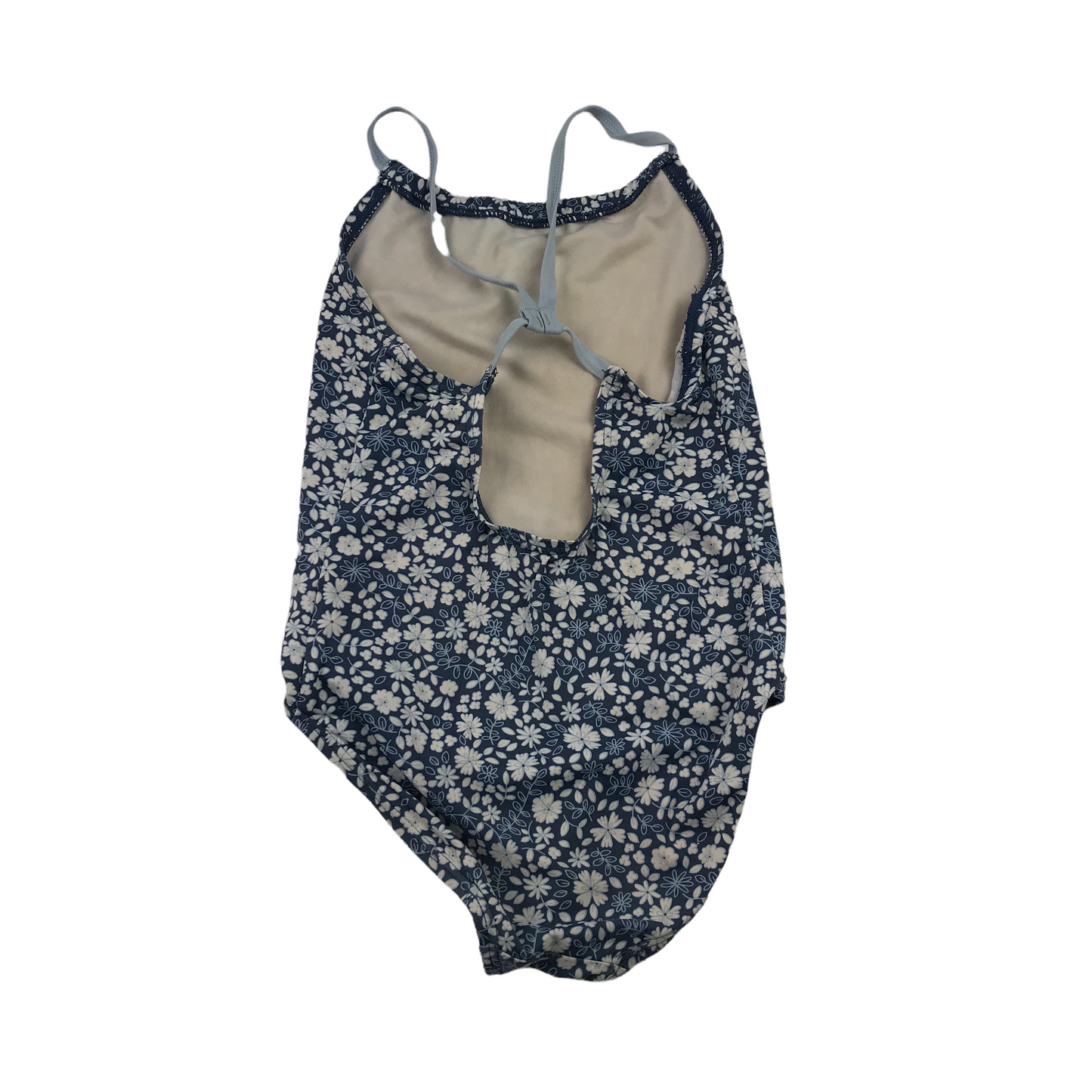 Navy Blue Floral Swimsuit Age 7