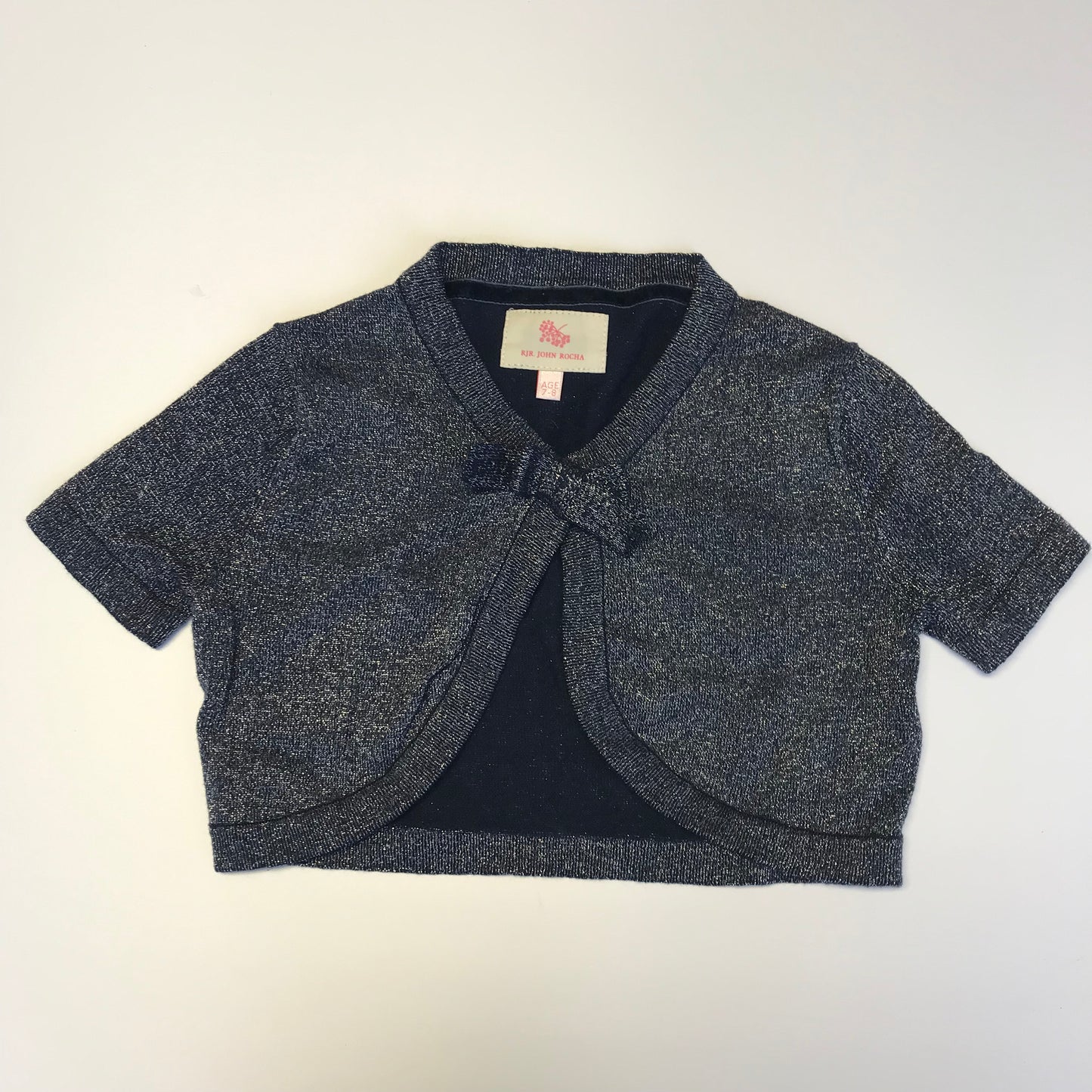 John Rocha Navy Blue Short Sleeve Shrug Cardigan Age 7