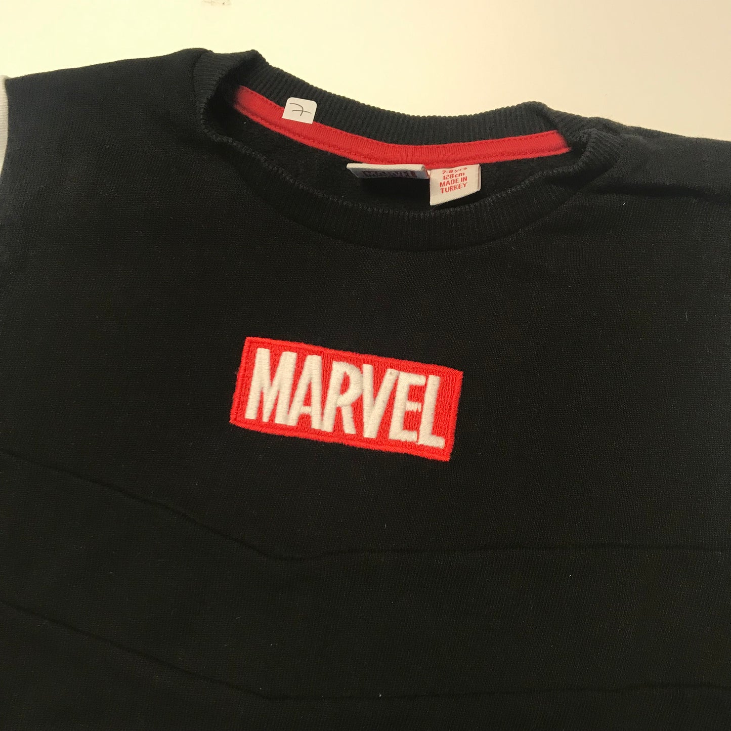 Black Marvel Print Sweatshirt Age 7