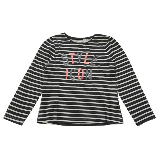 Primark Stripy Style Icon T-shirt Age 7