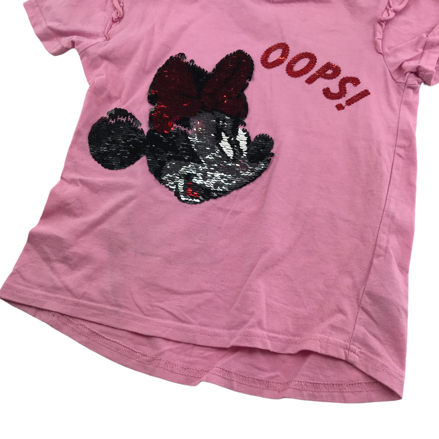 Primark Disney Minnie Mouse Pink Sequin T-shirt Age 7