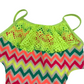 Zig Zag Pattern Multicolour Swimsuit Age 7
