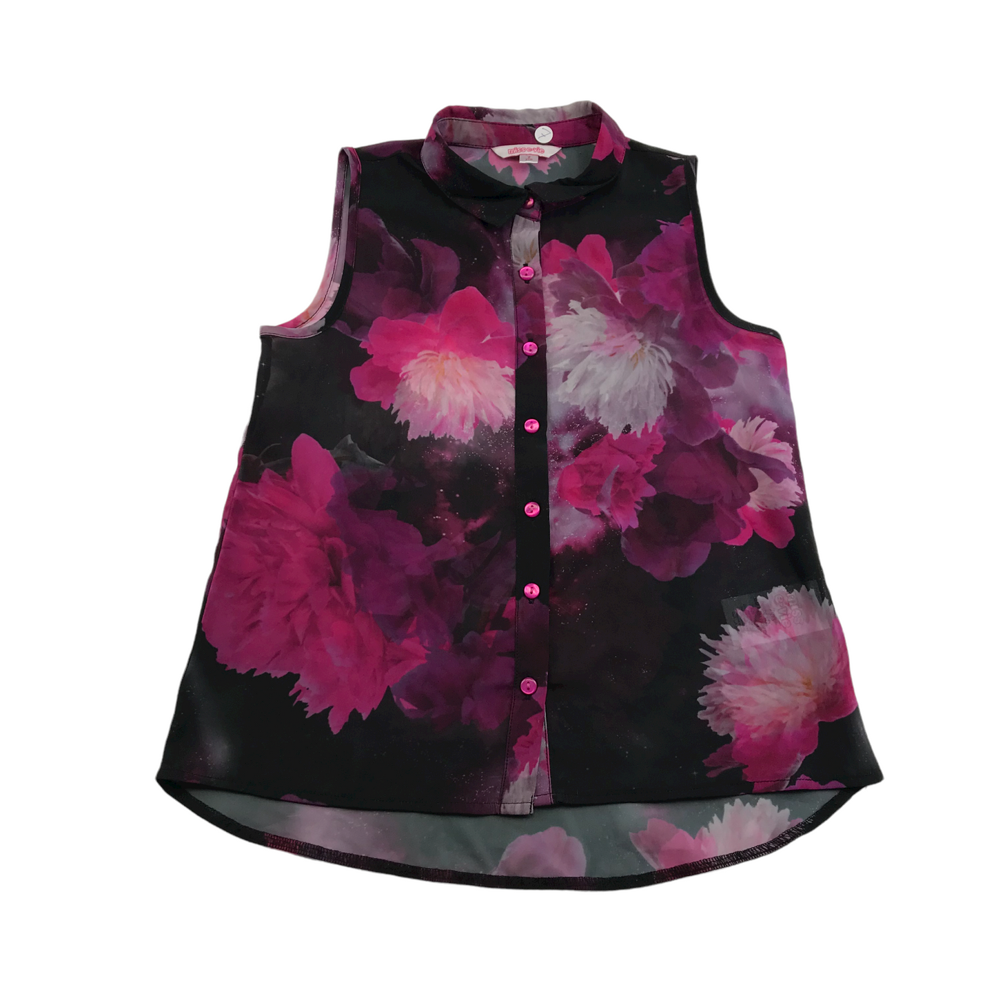 Miss E-vie Black and Pink Blouse Top Age 7