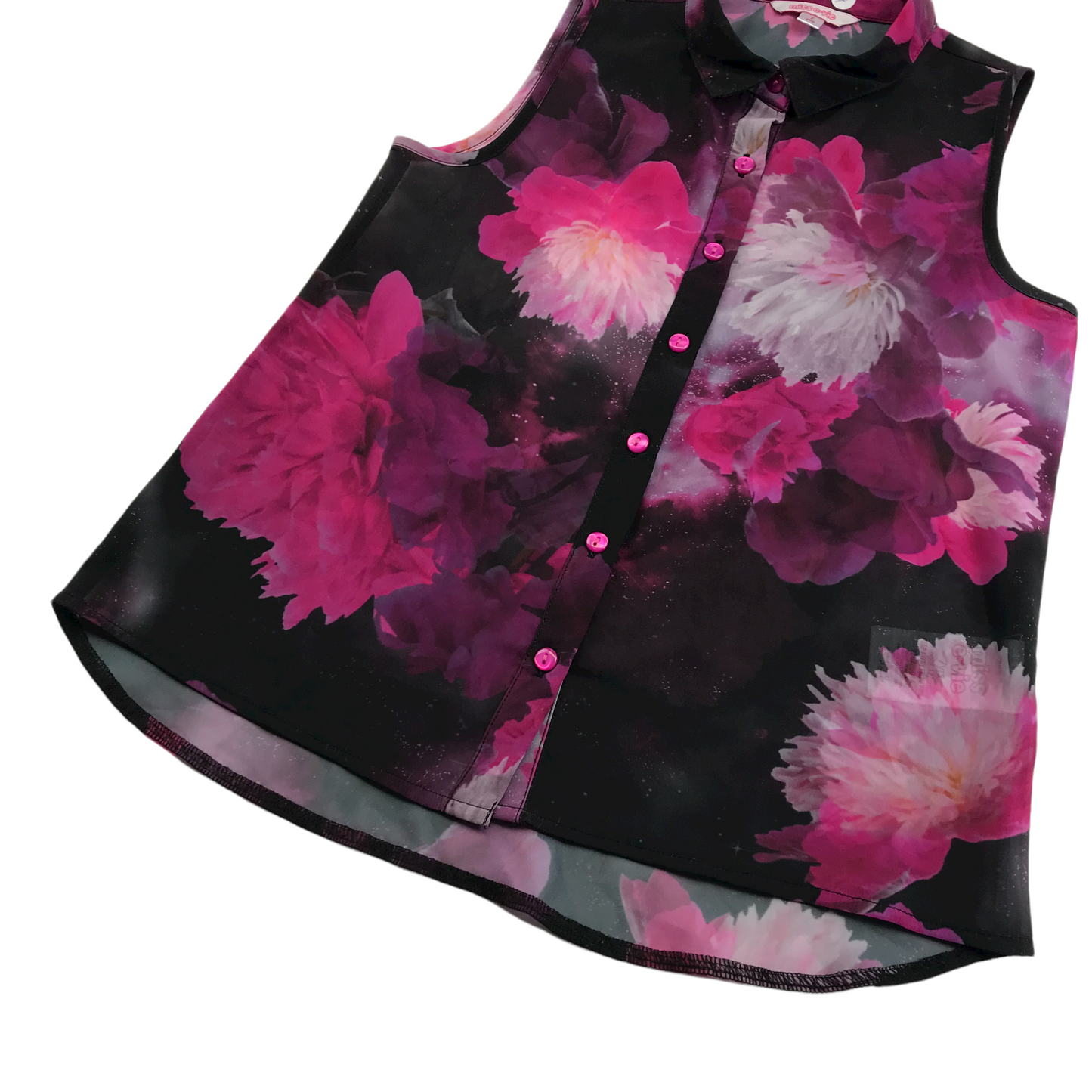 Miss E-vie Black and Pink Blouse Top Age 7