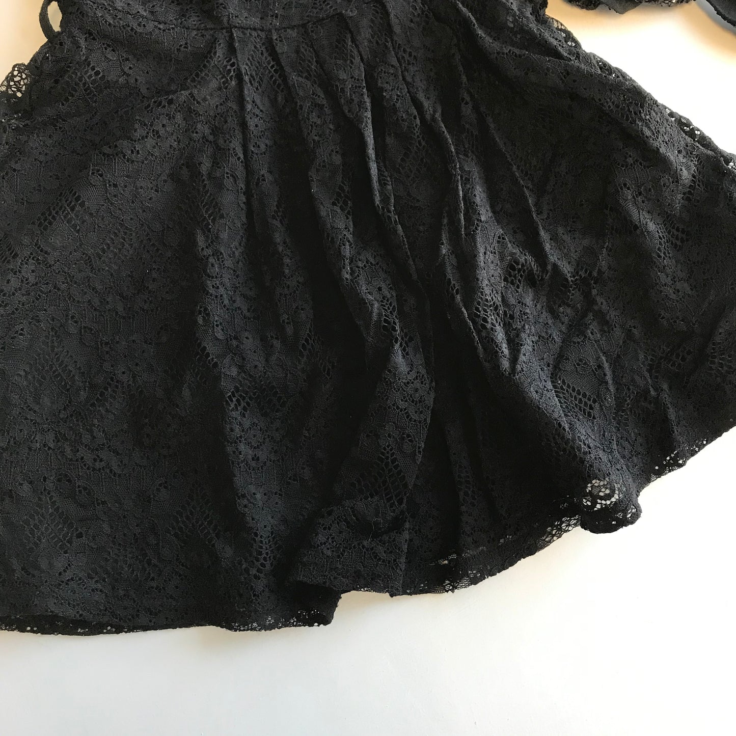 M&S Black Lace Layered Dress Age 7