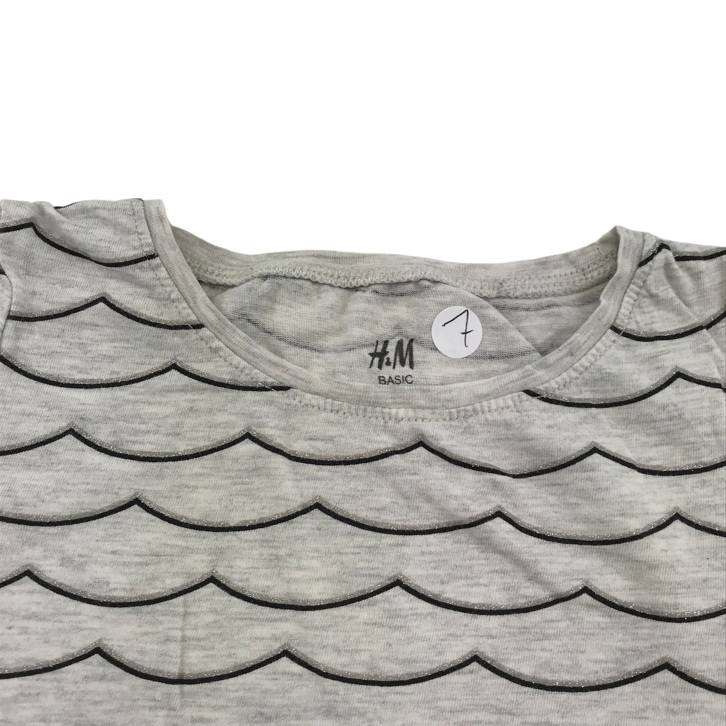 H&M Grey Wave Stripes T-shirt Age 7