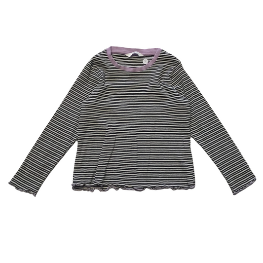 M&S White Black Stripes T-shirt Age 7