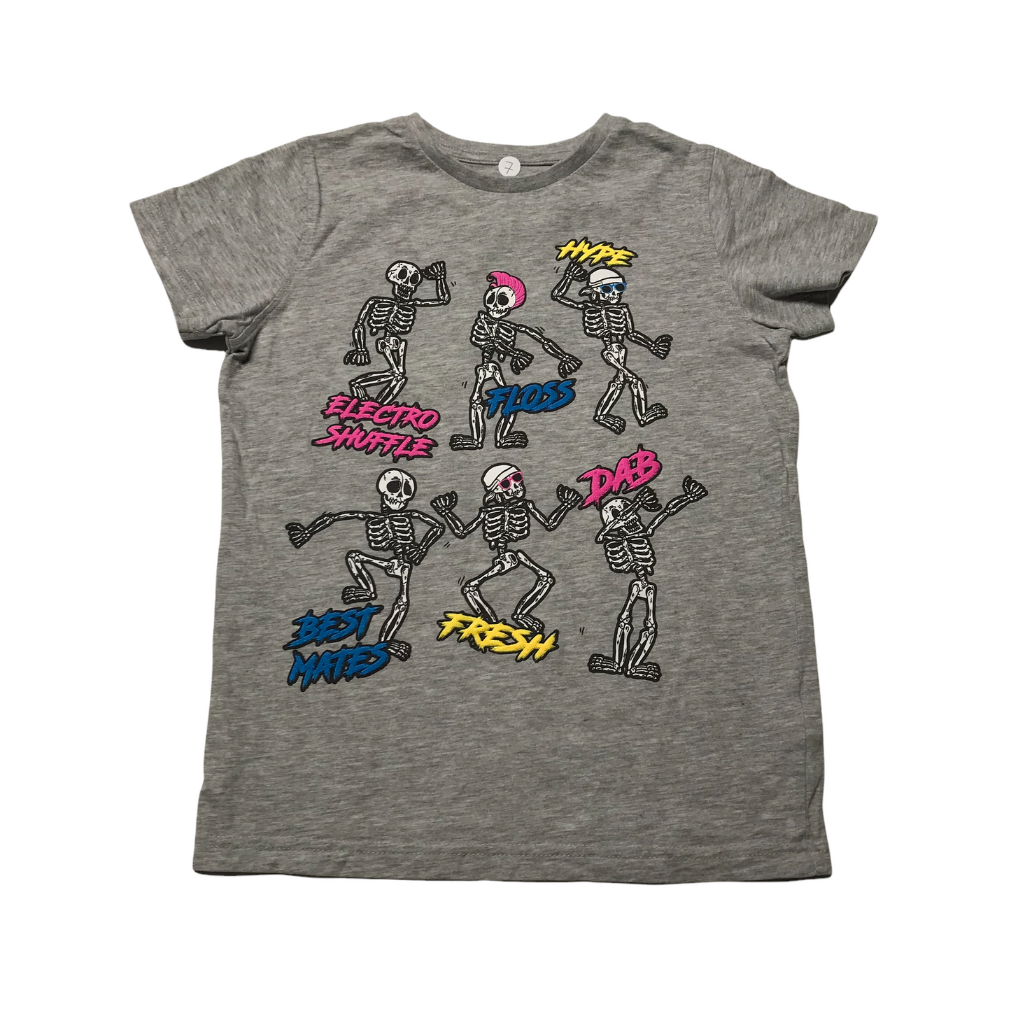 Next Grey Skeletons T-shirt Age 7