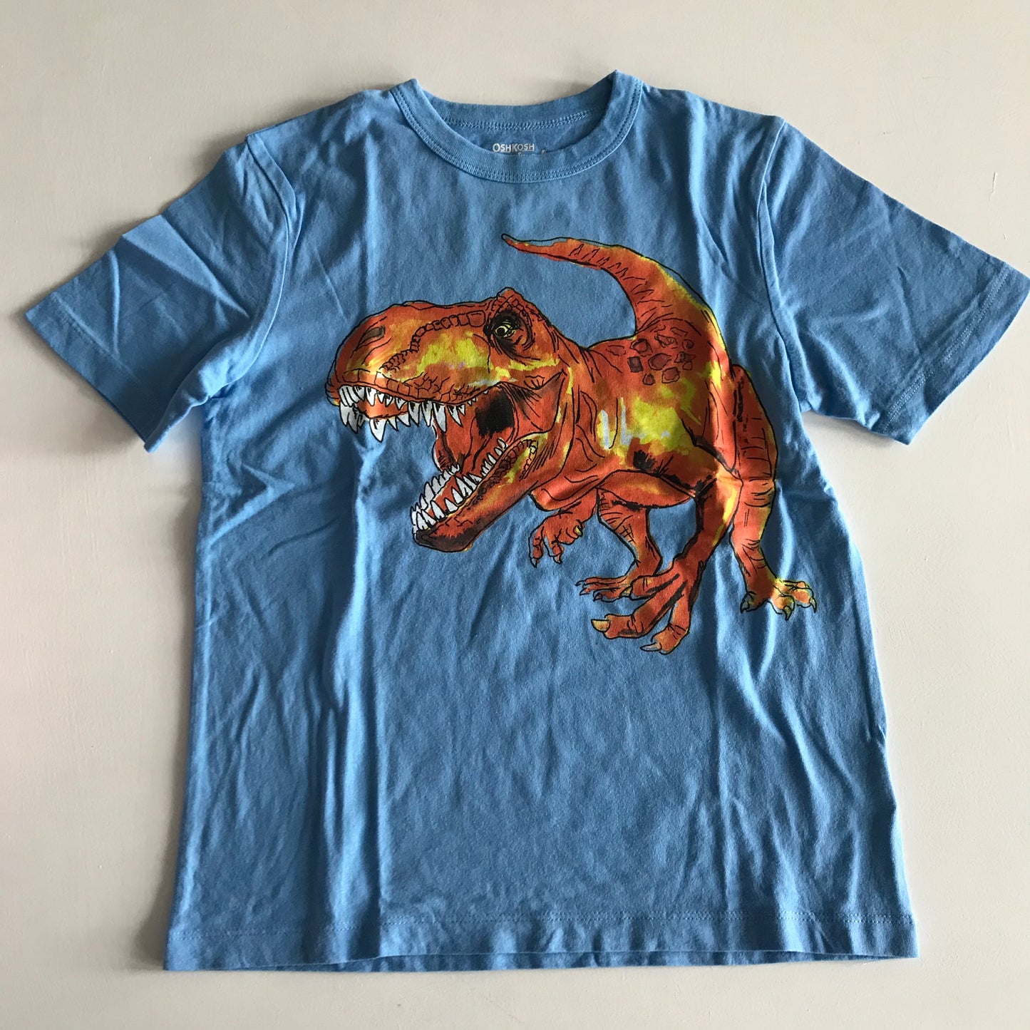 T-shirt - Blue T-rex - Age 7
