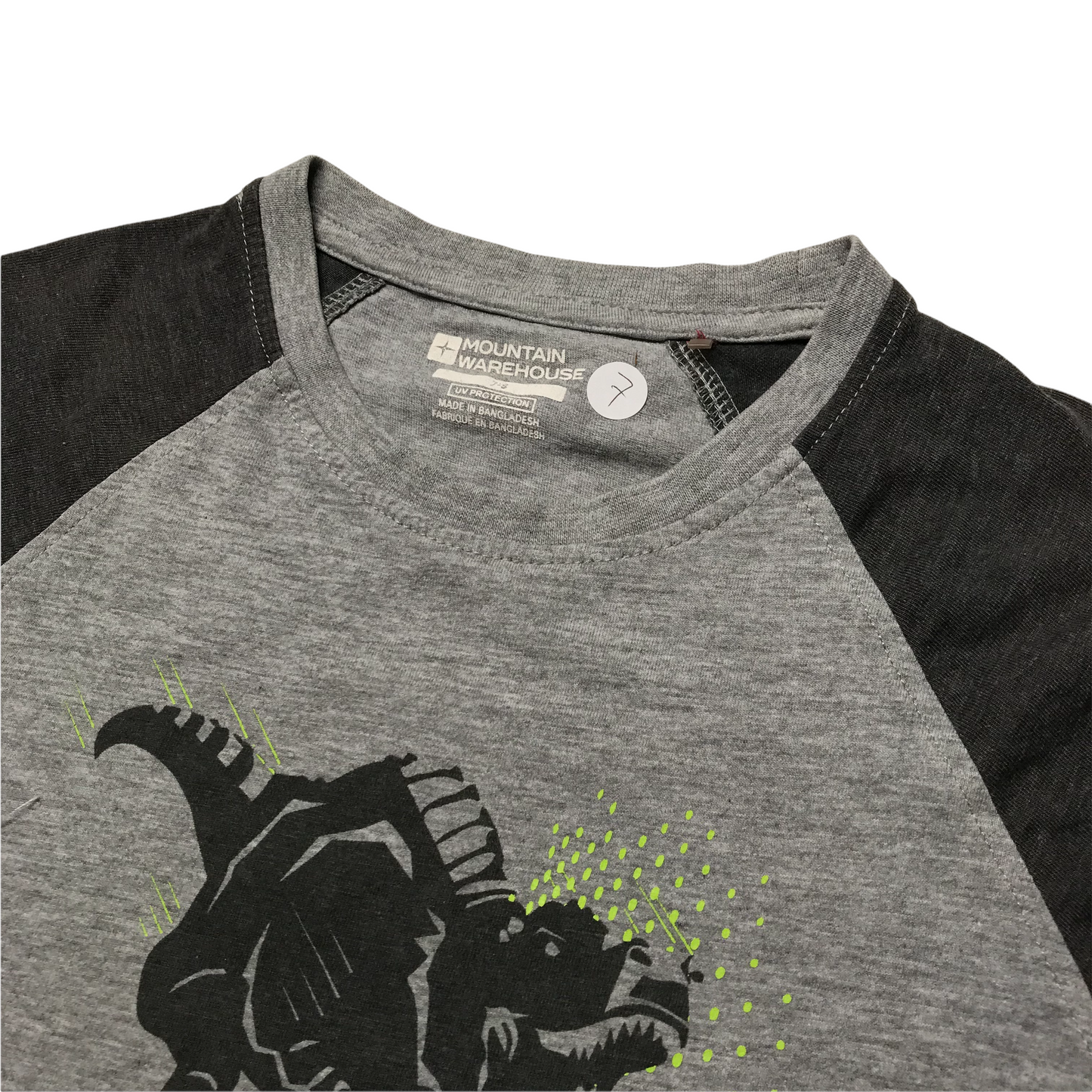 Mountain Warehouse Grey Dinosaur T-shirt Age 7