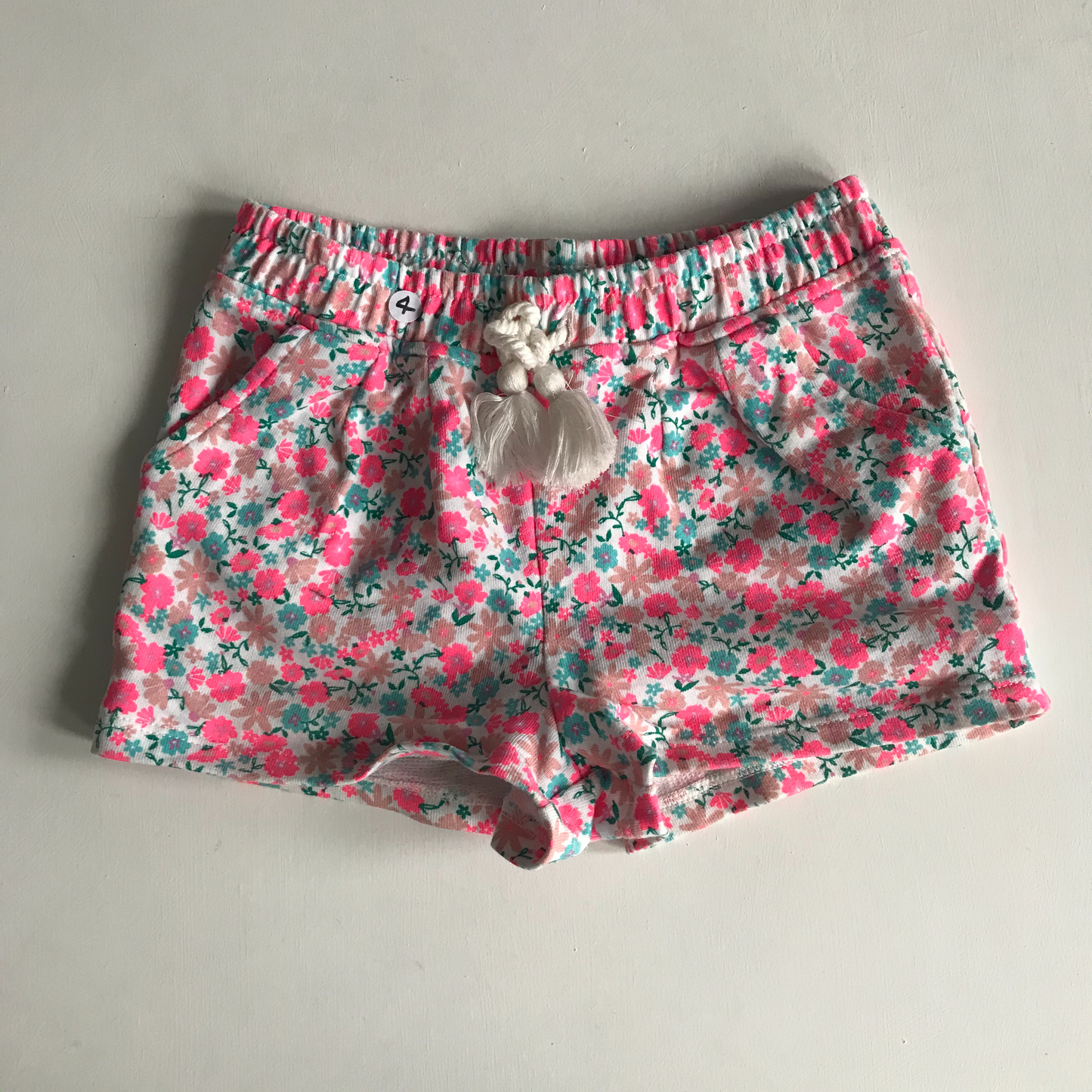 Shorts - Pink Floral - Age 4