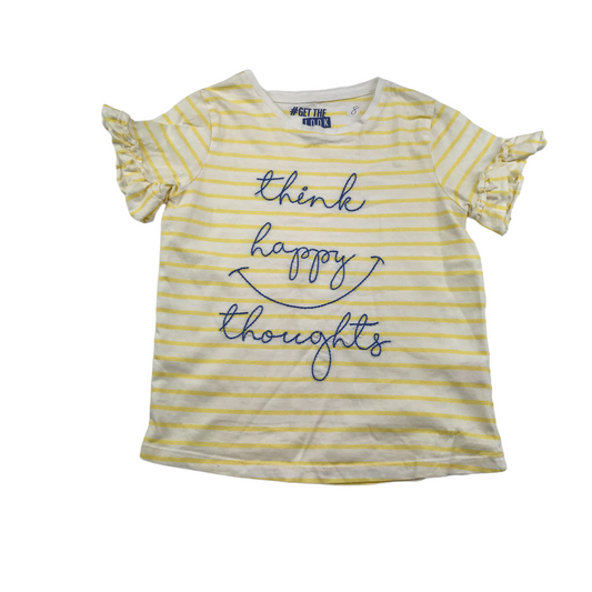 F&F Yellow Stripes T-shirt Age 8