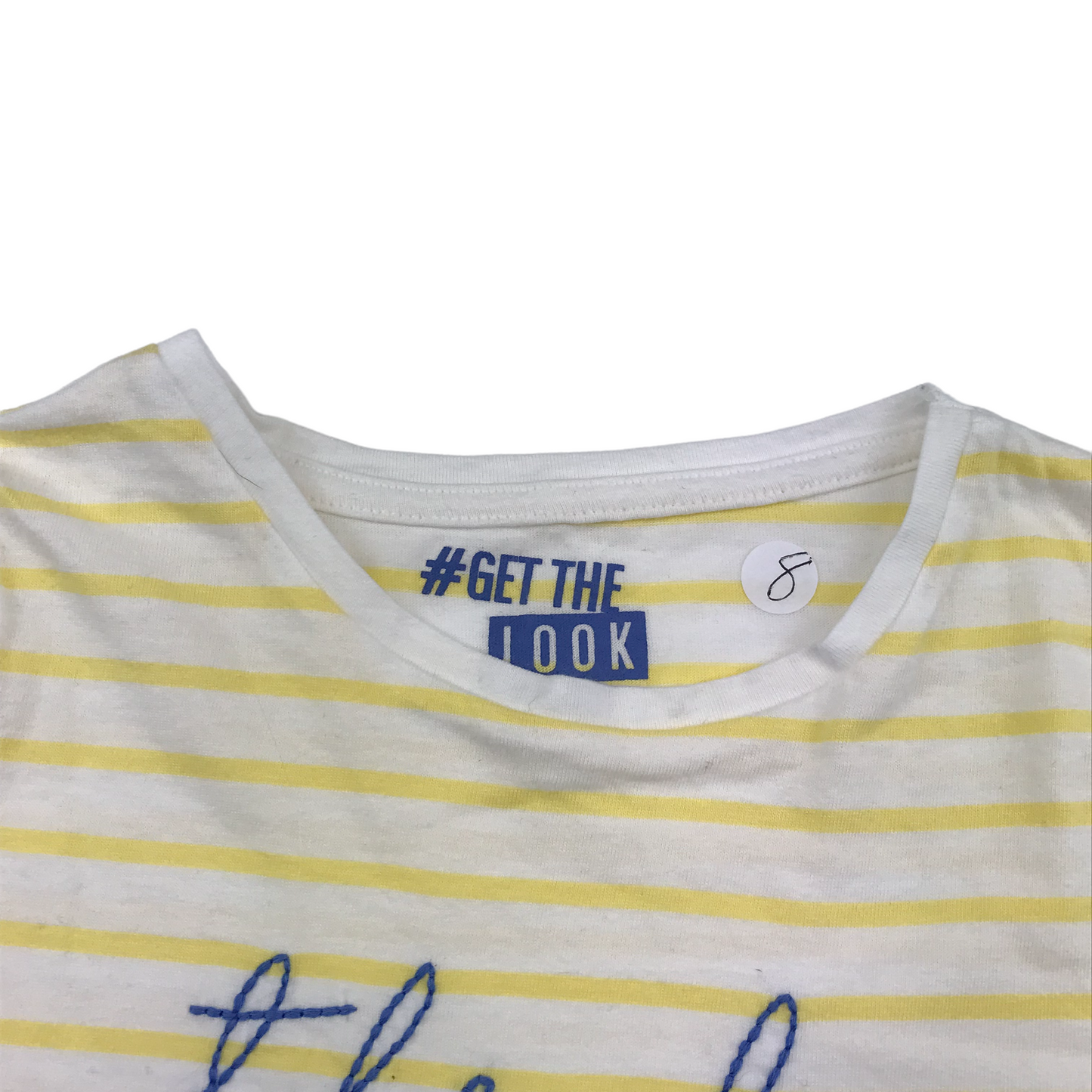 F&F Yellow Stripes T-shirt Age 8