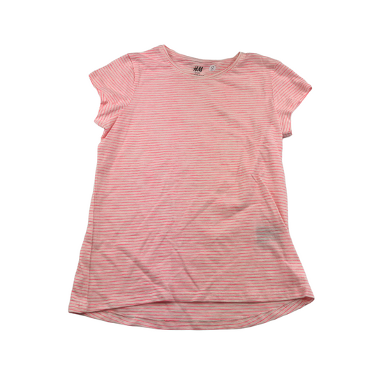 H&M Pink Stripy T-shirt Age 8