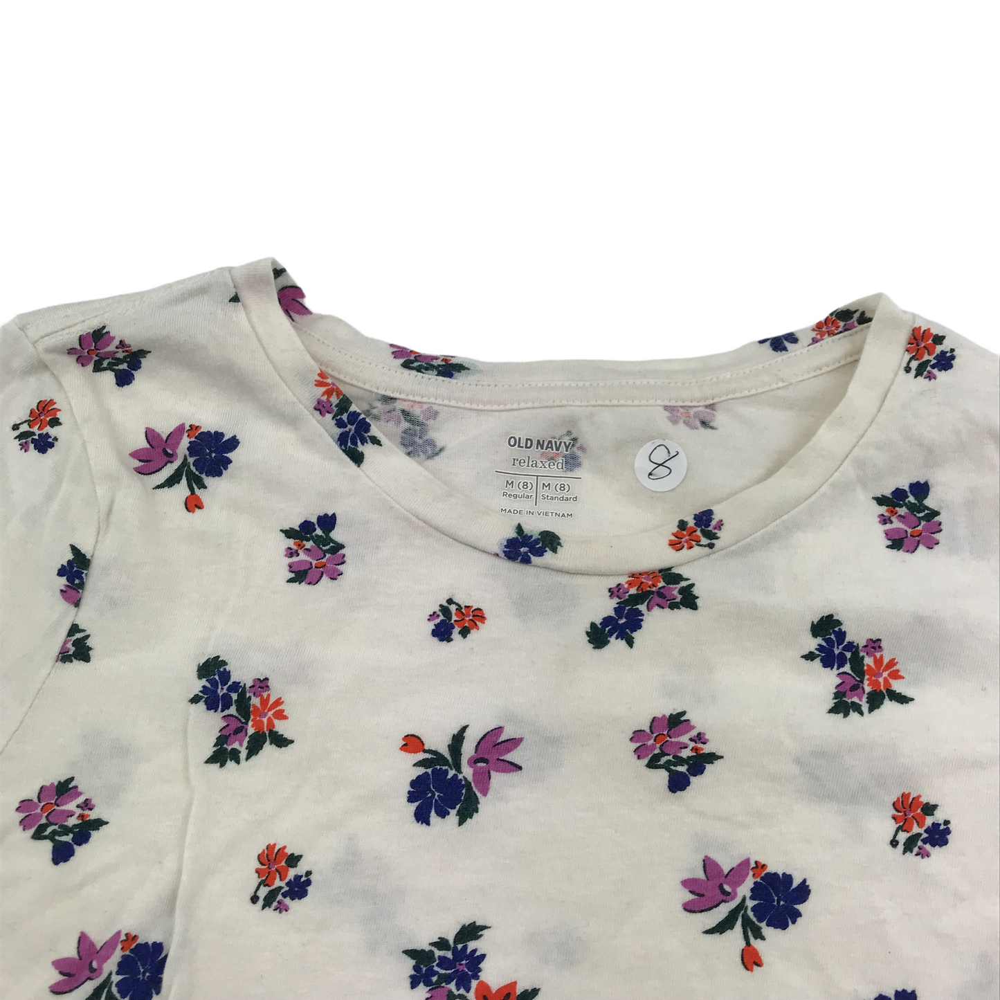 Old Navy White Floral T-shirt Age 8