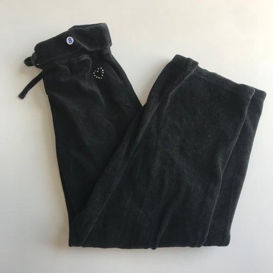 Black Velvet-like Comfy Trousers with Heart Detail Age 8