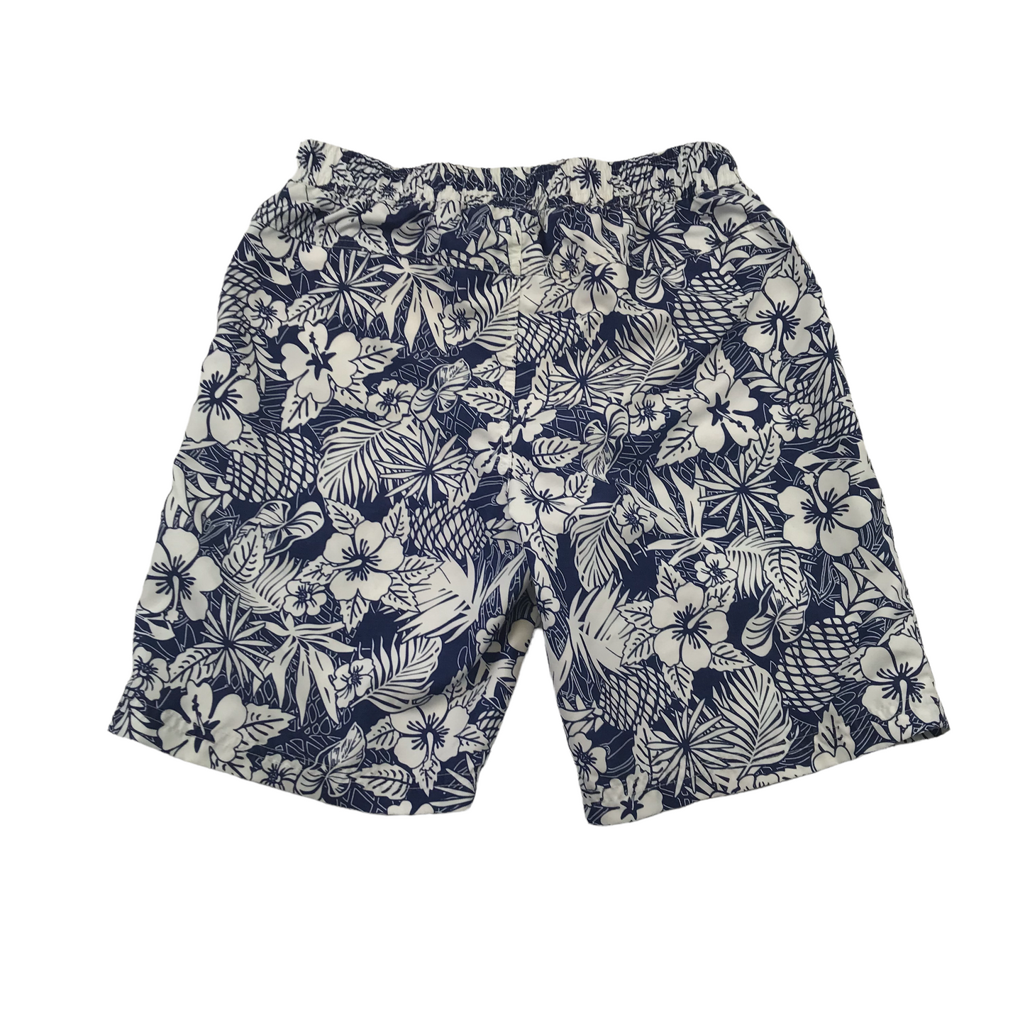 Bluezoo Navy Blue and White Floral Swim Trunks Age 8