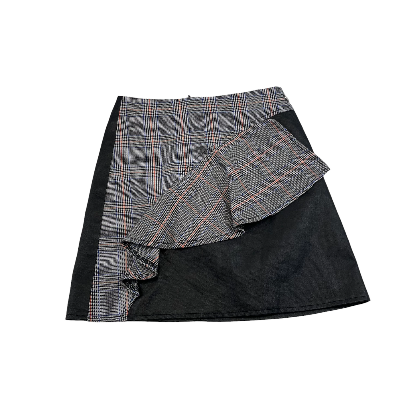 River Island Checked Faux Leather mix Skirt Age 8