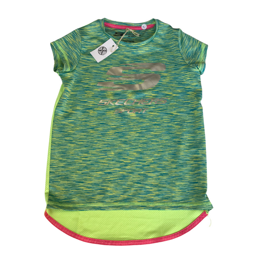 Skechers Blue and Green Sports Top Age 8