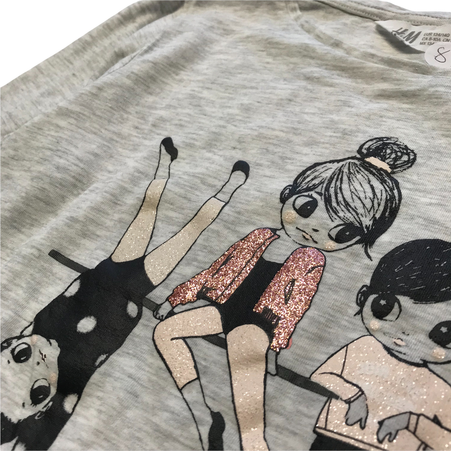 H&M Grey Sweat and Pirouette T-shirt Age 8