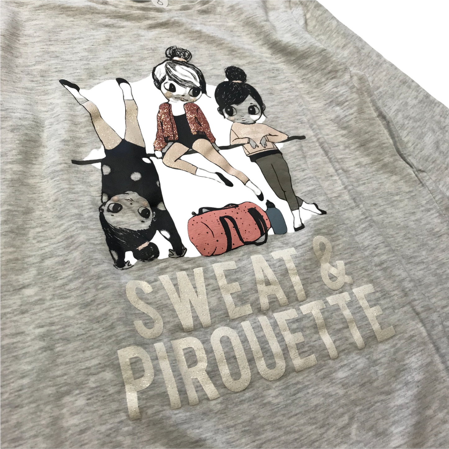 H&M Grey Sweat and Pirouette T-shirt Age 8