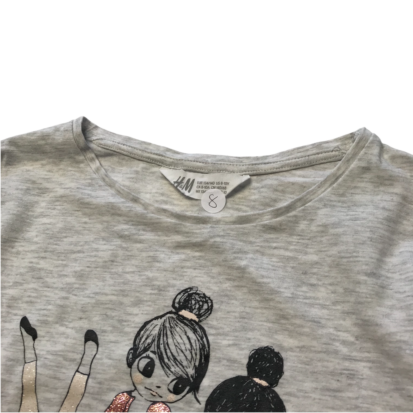 H&M Grey Sweat and Pirouette T-shirt Age 8