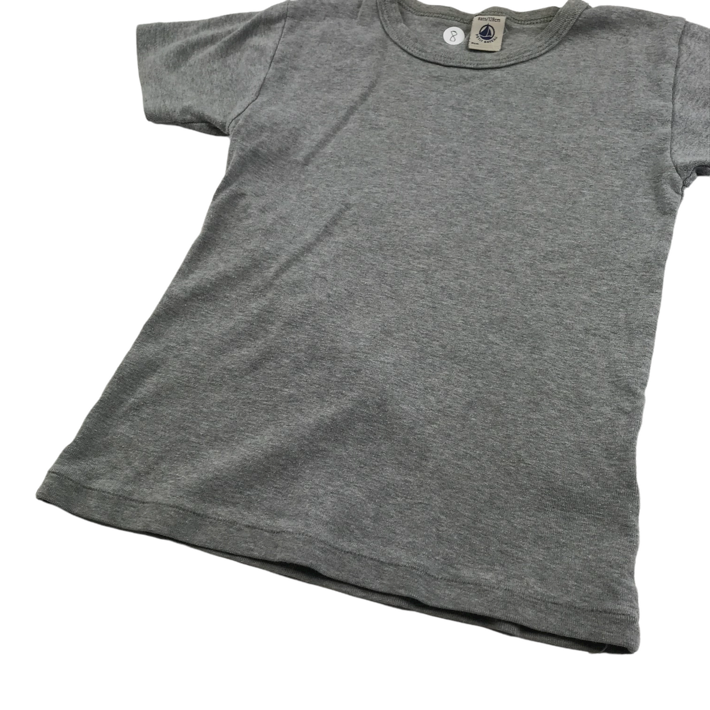 Petit Bateau Grey Plain T-shirt Age 8