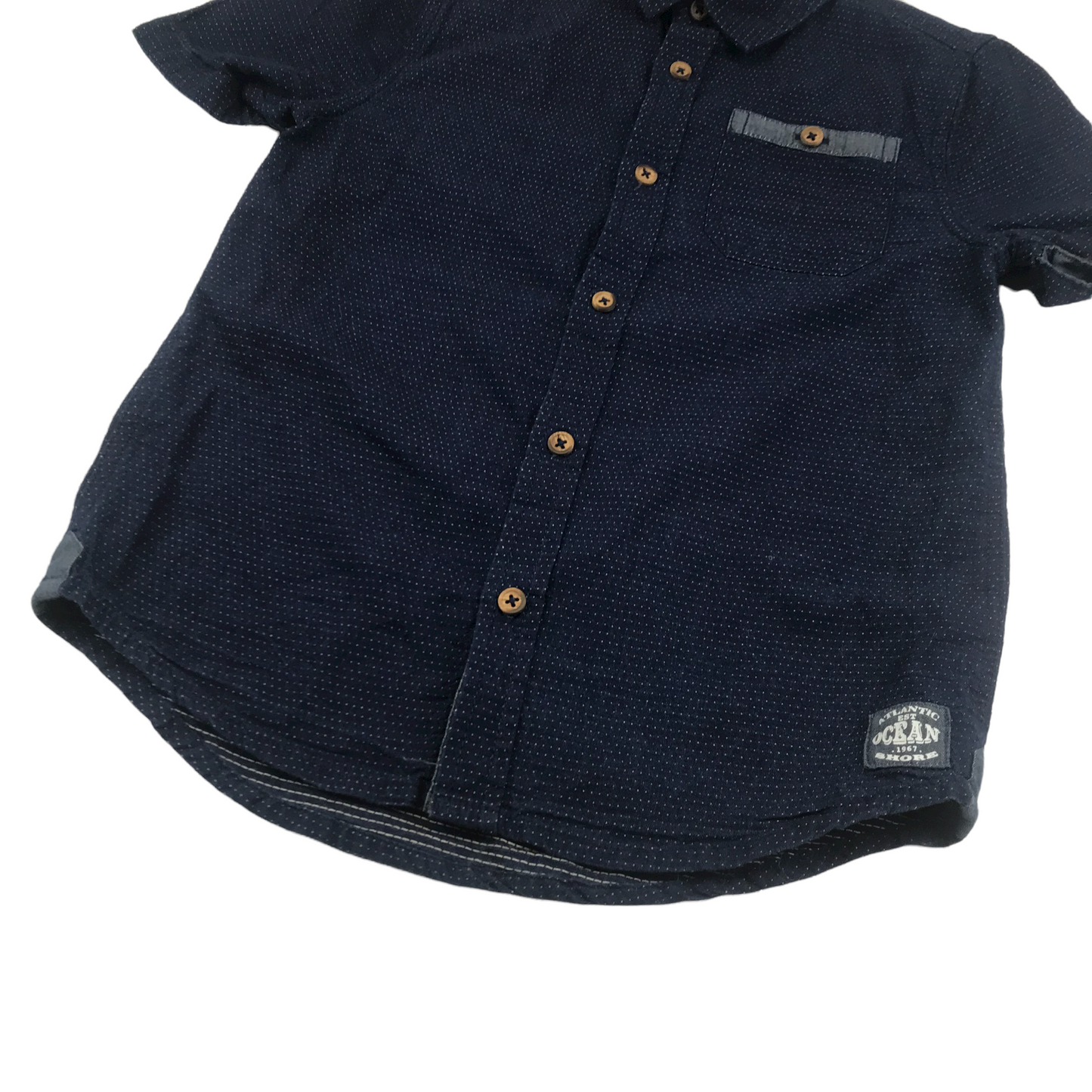 F&F Navy Spotted Shirt Age 8