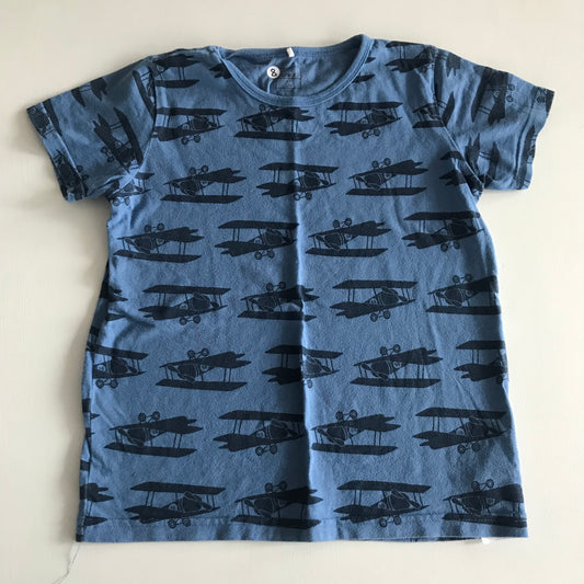 Blue Retro Aeroplane  T-shirt  Age 8