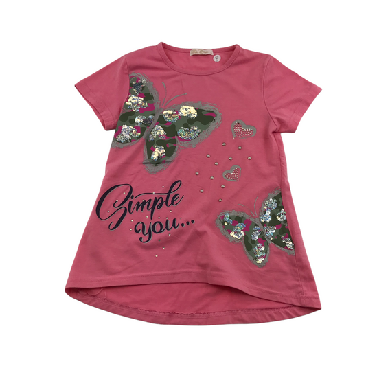 Pink Butterfly T-shirt Age 8