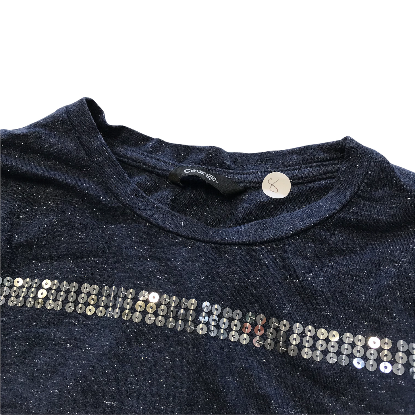 George Navy Sequin Stripes T-shirt Age 8