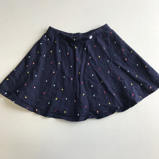 Skirt - Navy Jersey with Hearts - Age 8