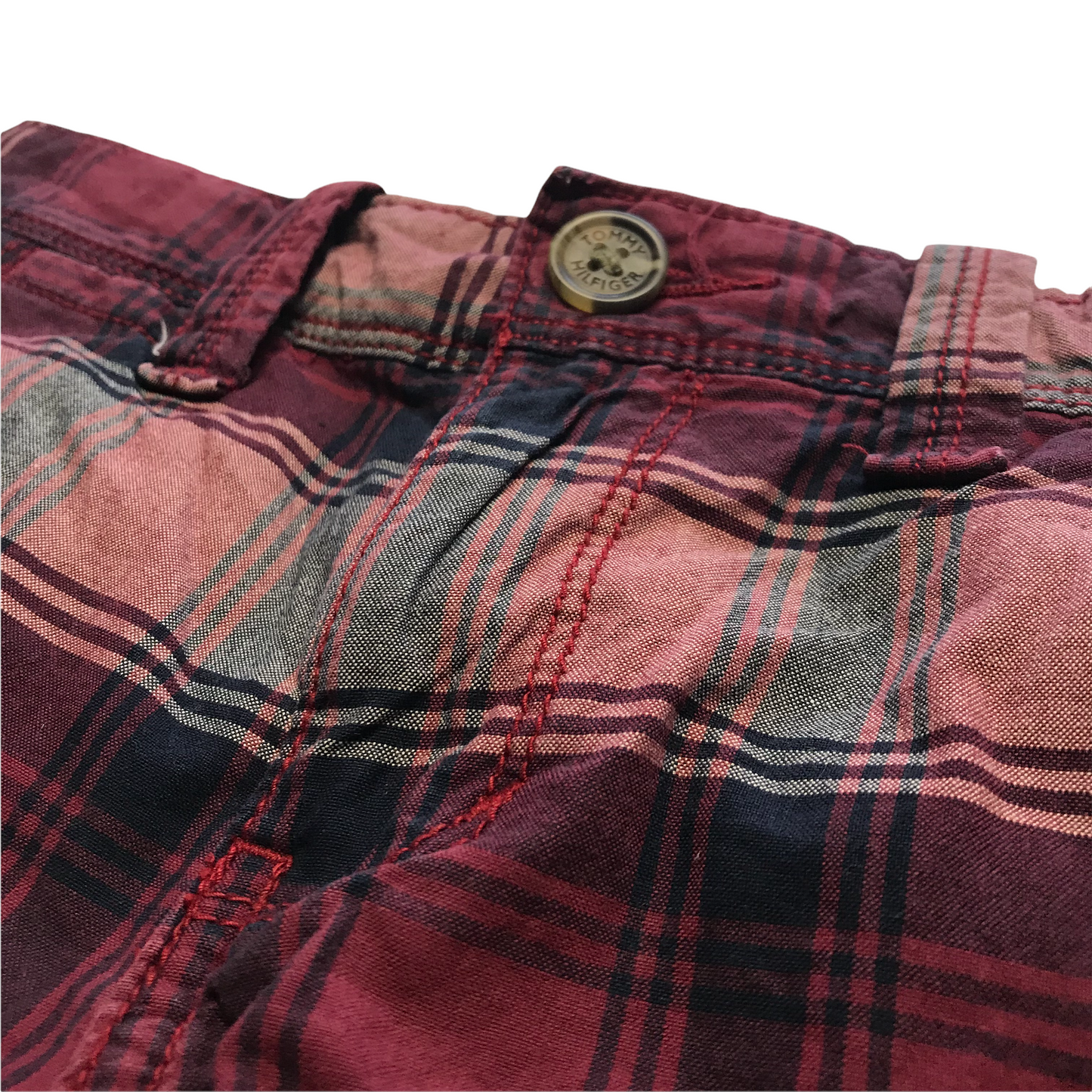 Tommy Hilfiger Burgundy Red Check Shorts Age 8