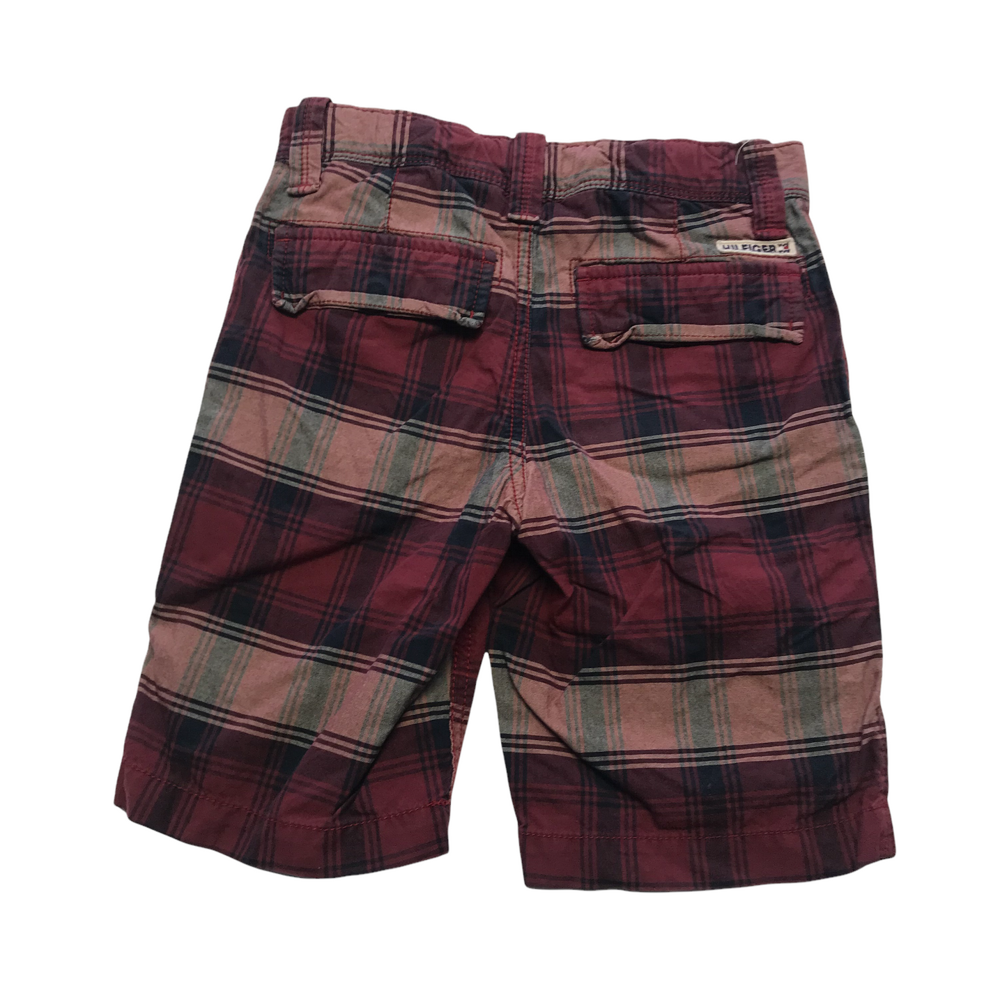 Tommy Hilfiger Burgundy Red Check Shorts Age 8