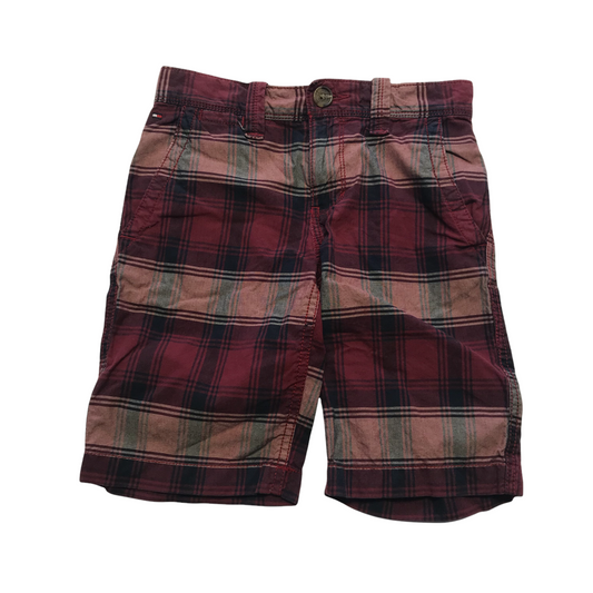 Tommy Hilfiger Burgundy Red Check Shorts Age 8