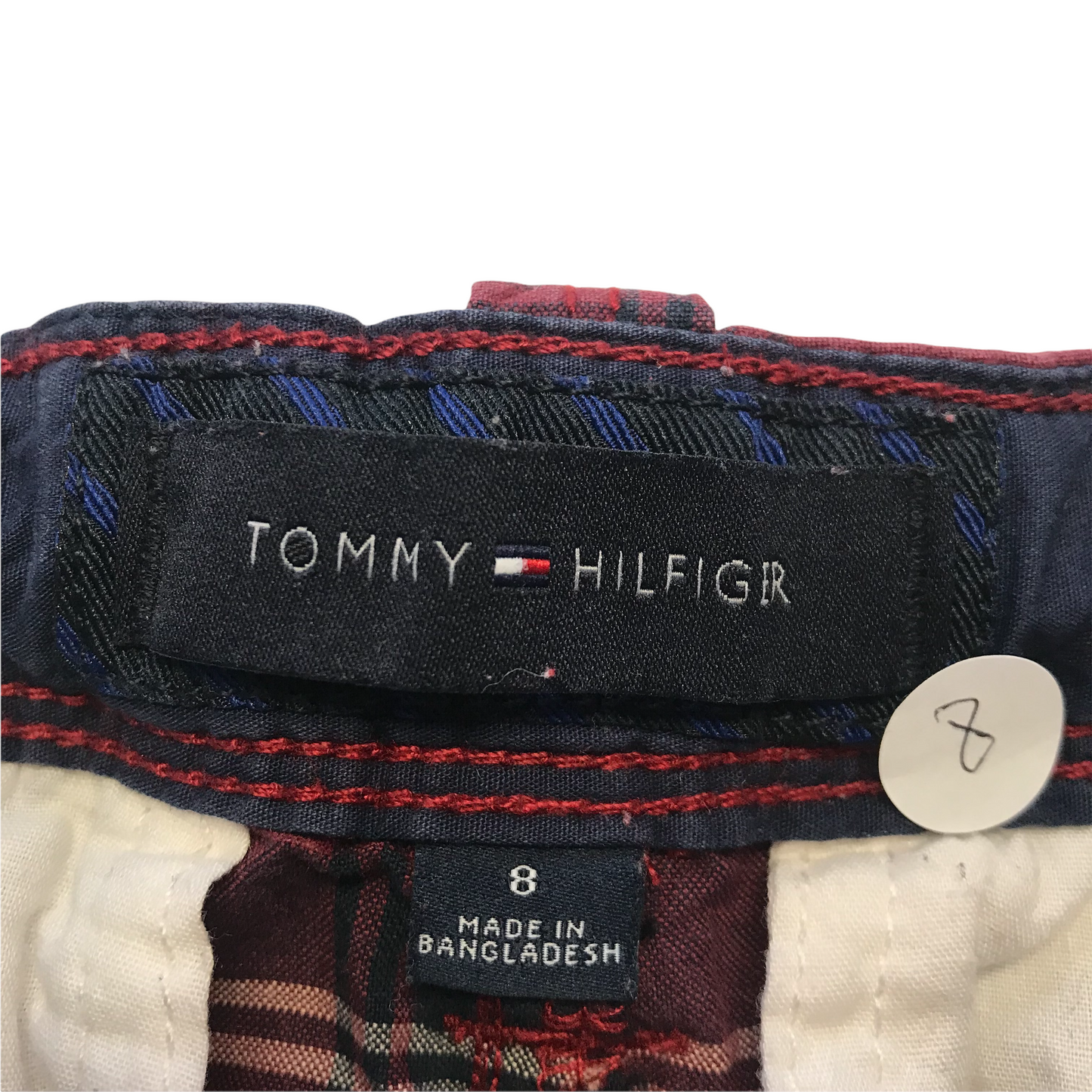 Tommy Hilfiger Burgundy Red Check Shorts Age 8