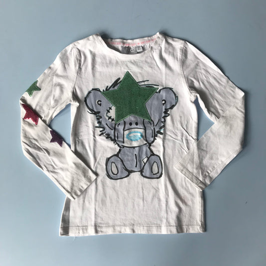 White Teddy Long Sleeve T-Shirt Age 8