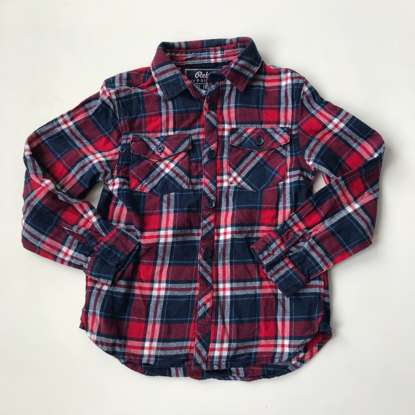 Shirt - Red & Navy Check - Age 6