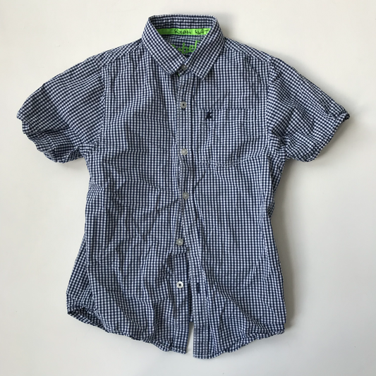 Shirt - Navy Check  - Age 9